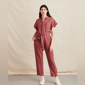 *NWT* Alex Mill Tie Waist Crop Jumpsuit (Rose Brown)